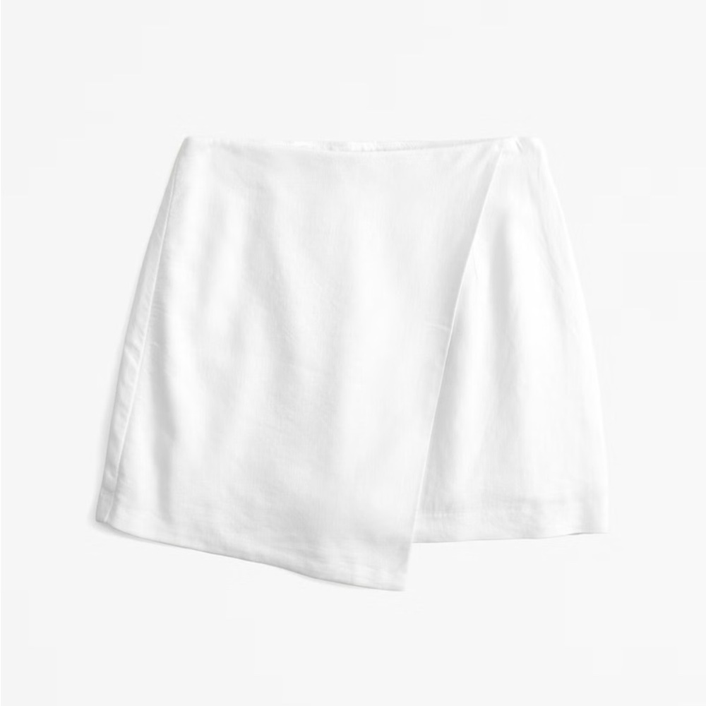 NWT Abercrombie Scarlett Linen-Blend Wrap Mini Skort